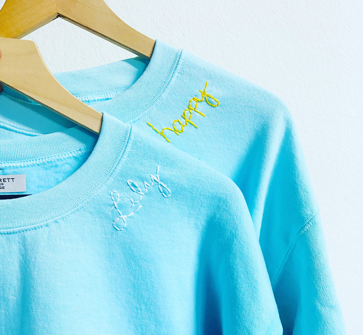 Aqua Dip Dye Crew Sweatshirt
