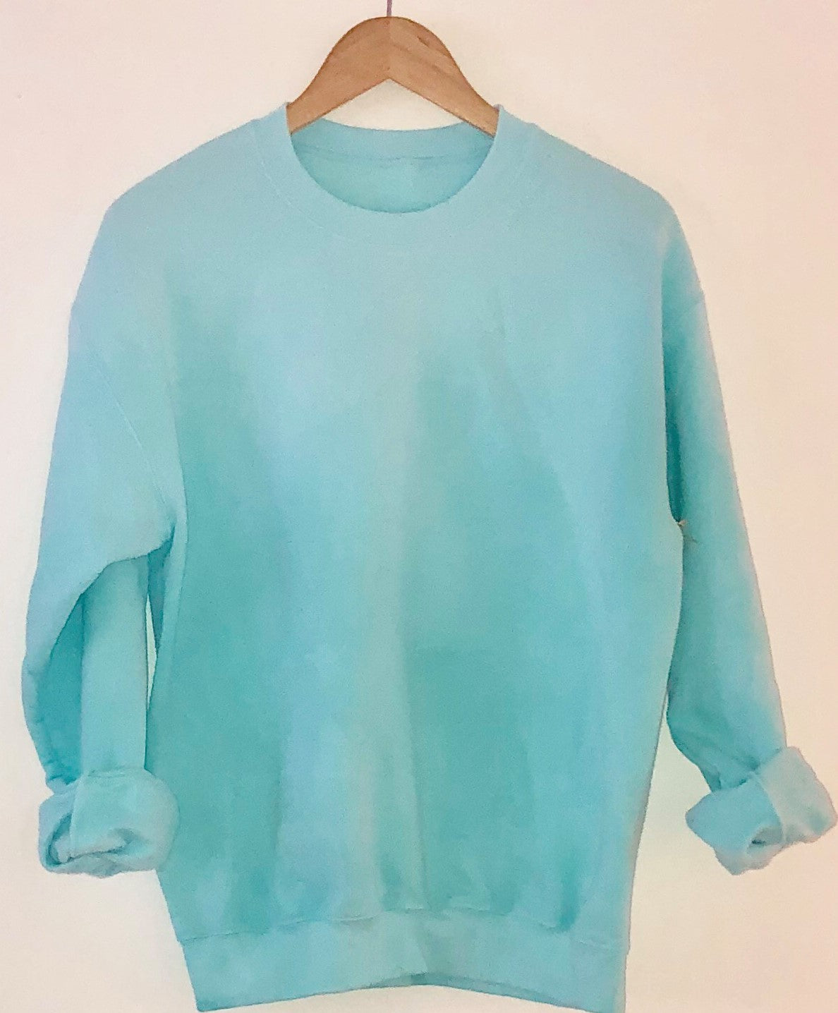 Aqua Dip Dye Crew Sweatshirt