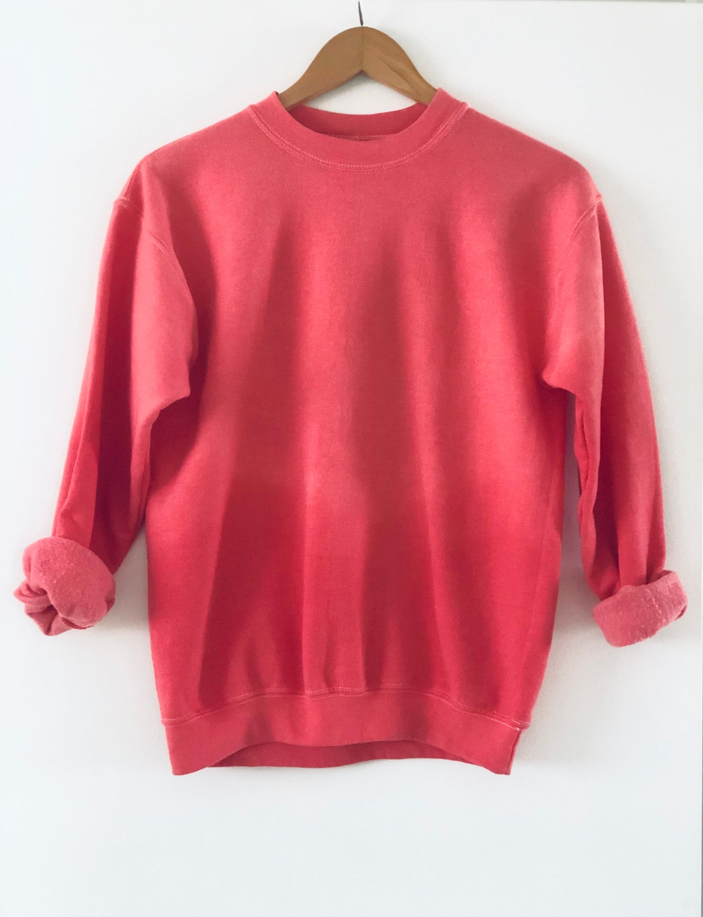 Coral Dip Tie Dye Crew Sweatshirt