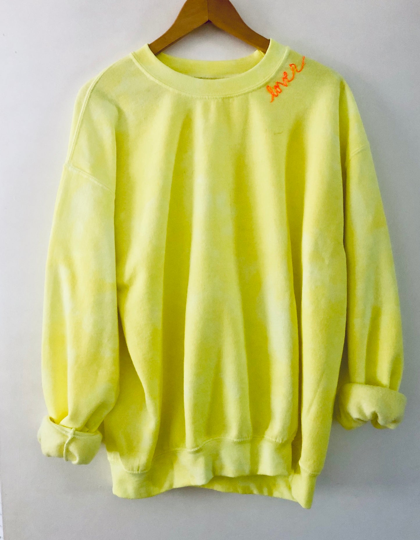 Neon Yellow Tie Dye Crew Sweatshirt