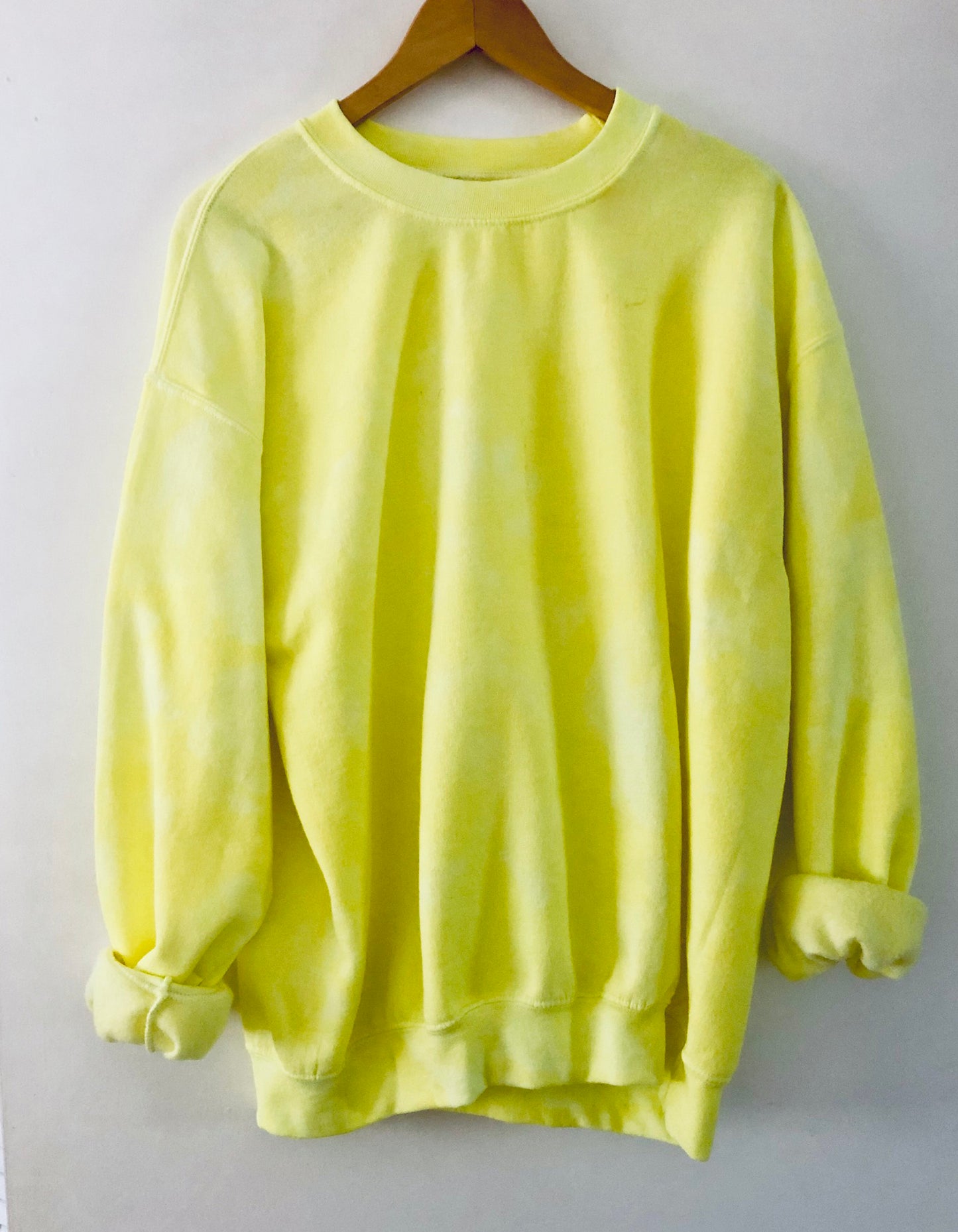 Neon Yellow Tie Dye Crew Sweatshirt