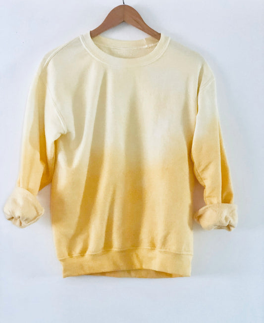 Yellow Dip Tie Dye Crew Sweatshirt